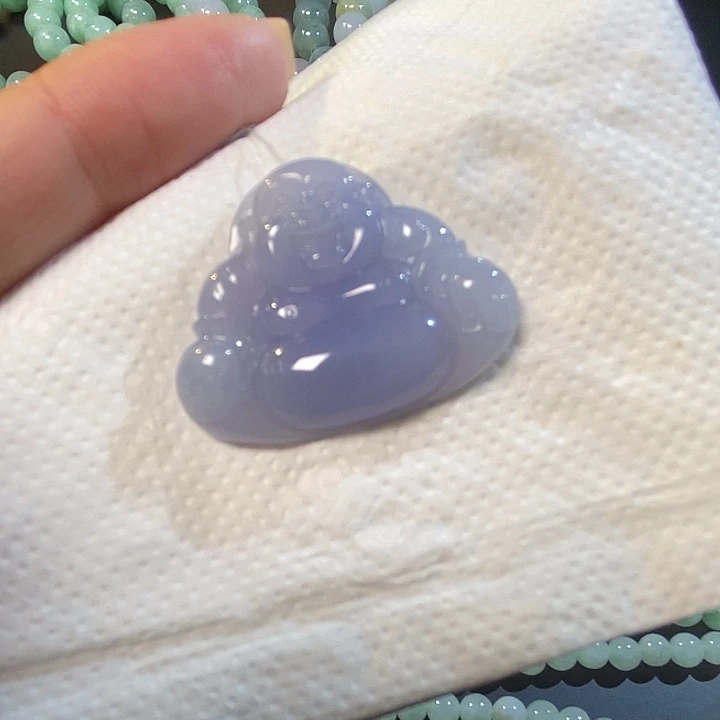 翡翠未镶嵌颈饰冰紫佛公