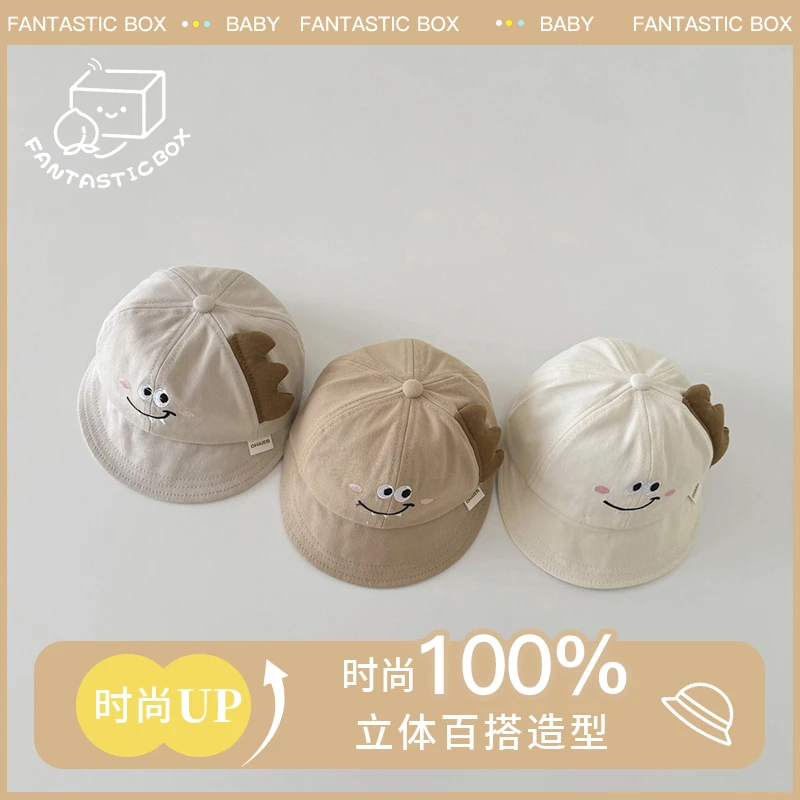 韩国婴儿帽子春秋2025新款ins女宝宝遮阳防晒宝宝儿童渔夫帽