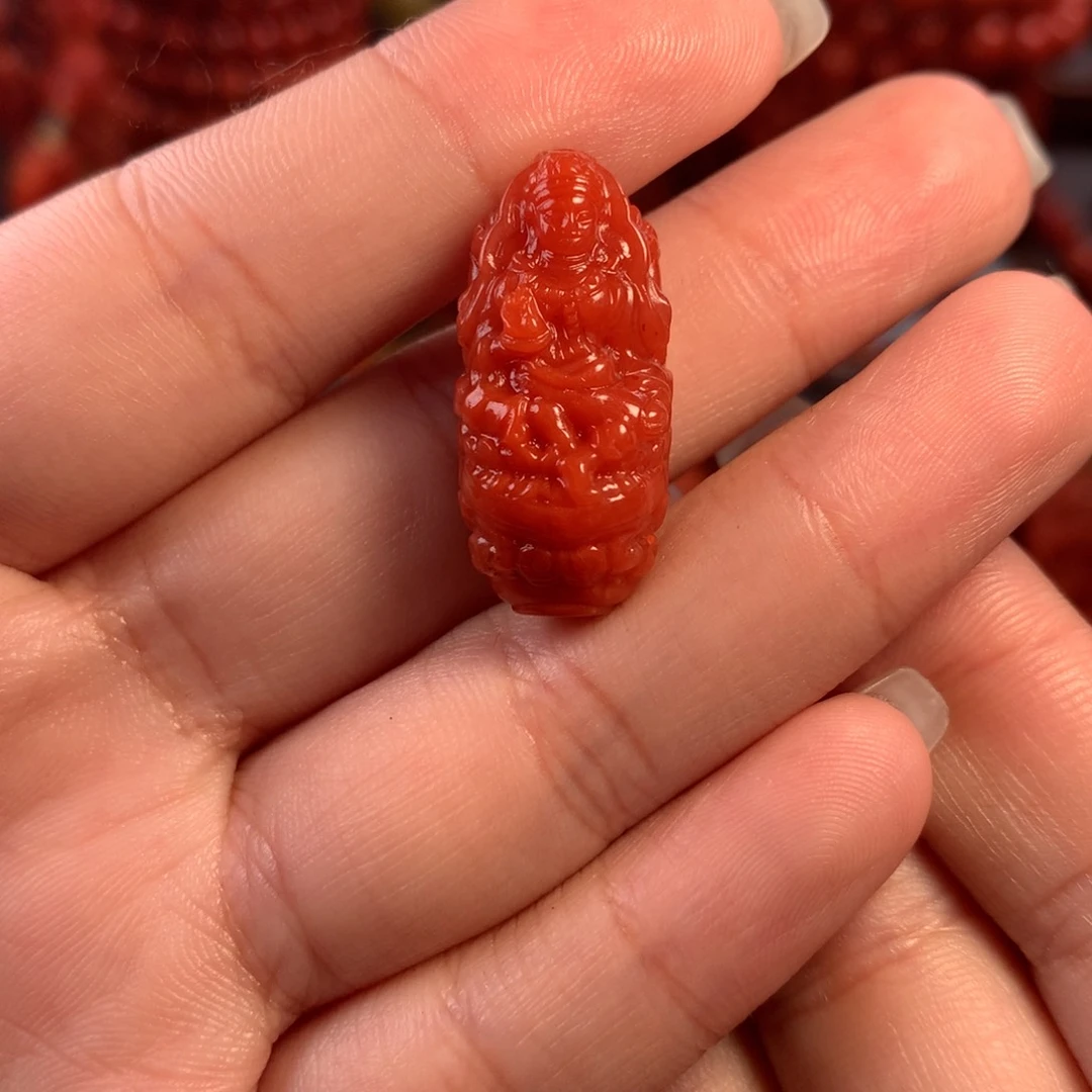 南红玛瑙天然川料瓦西度母配饰未镶嵌