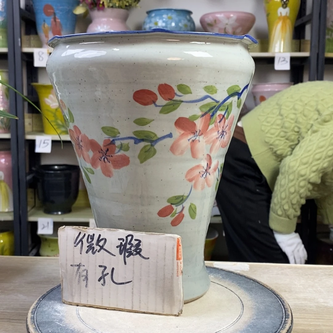 景德镇手工手绘陶瓷花盆