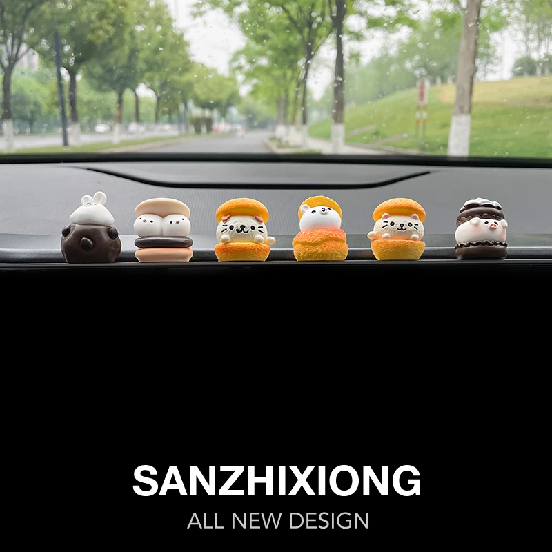 面包汉堡汽车摆件创意车载摆件车内中控台装饰摆件可爱车饰品礼物