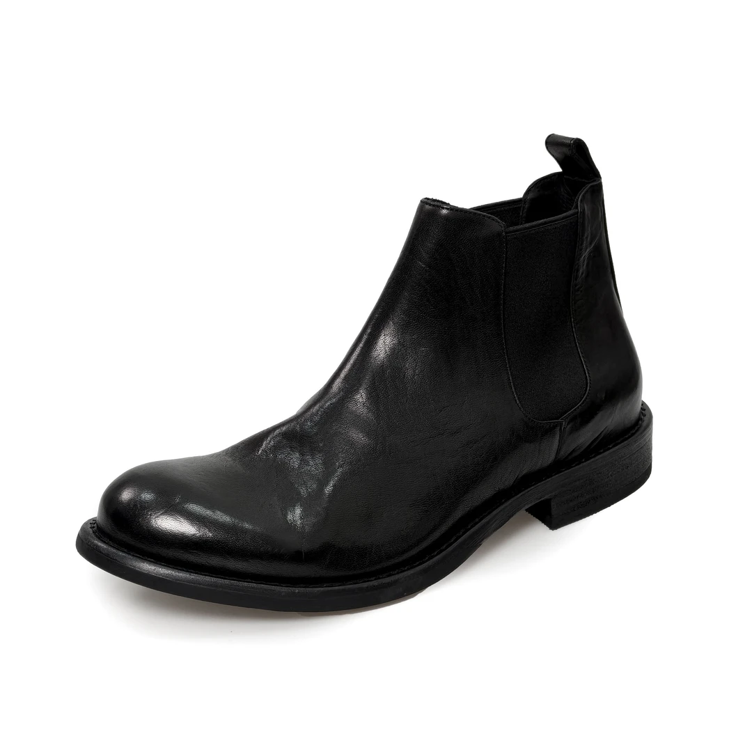 Bruce payne水洗做旧马皮固特异防滑尖圆头经典百搭切尔西男靴