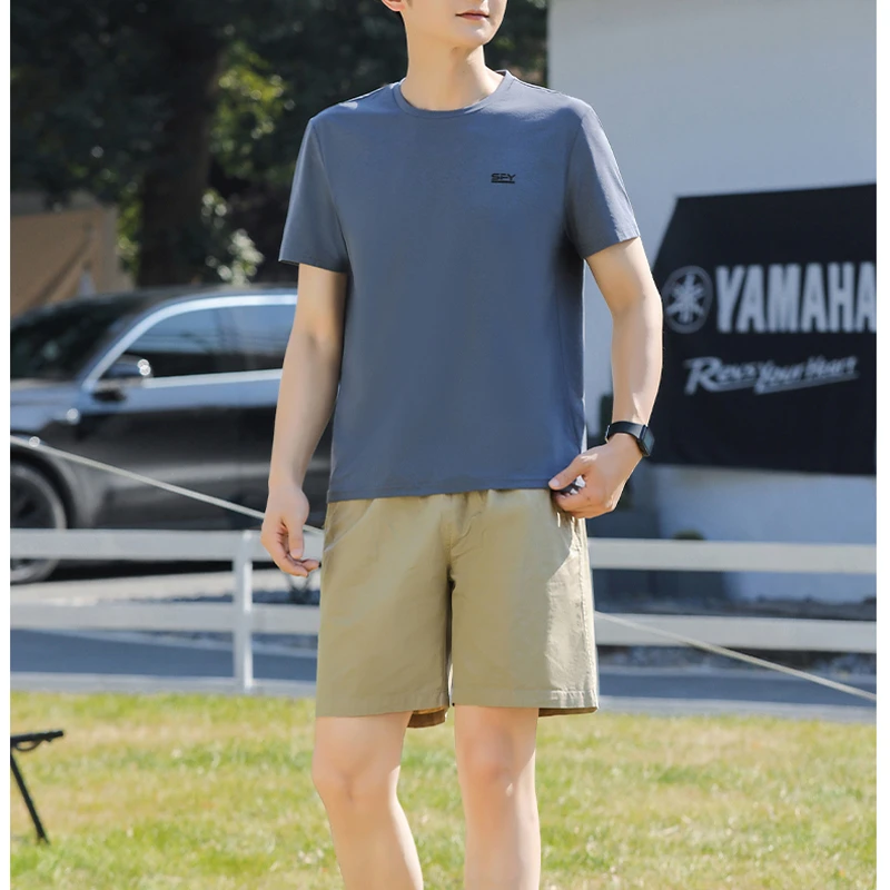 7A抗菌加薄荷味香男冰丝 时尚男士休闲百搭上衣舒适短袖T恤 D05