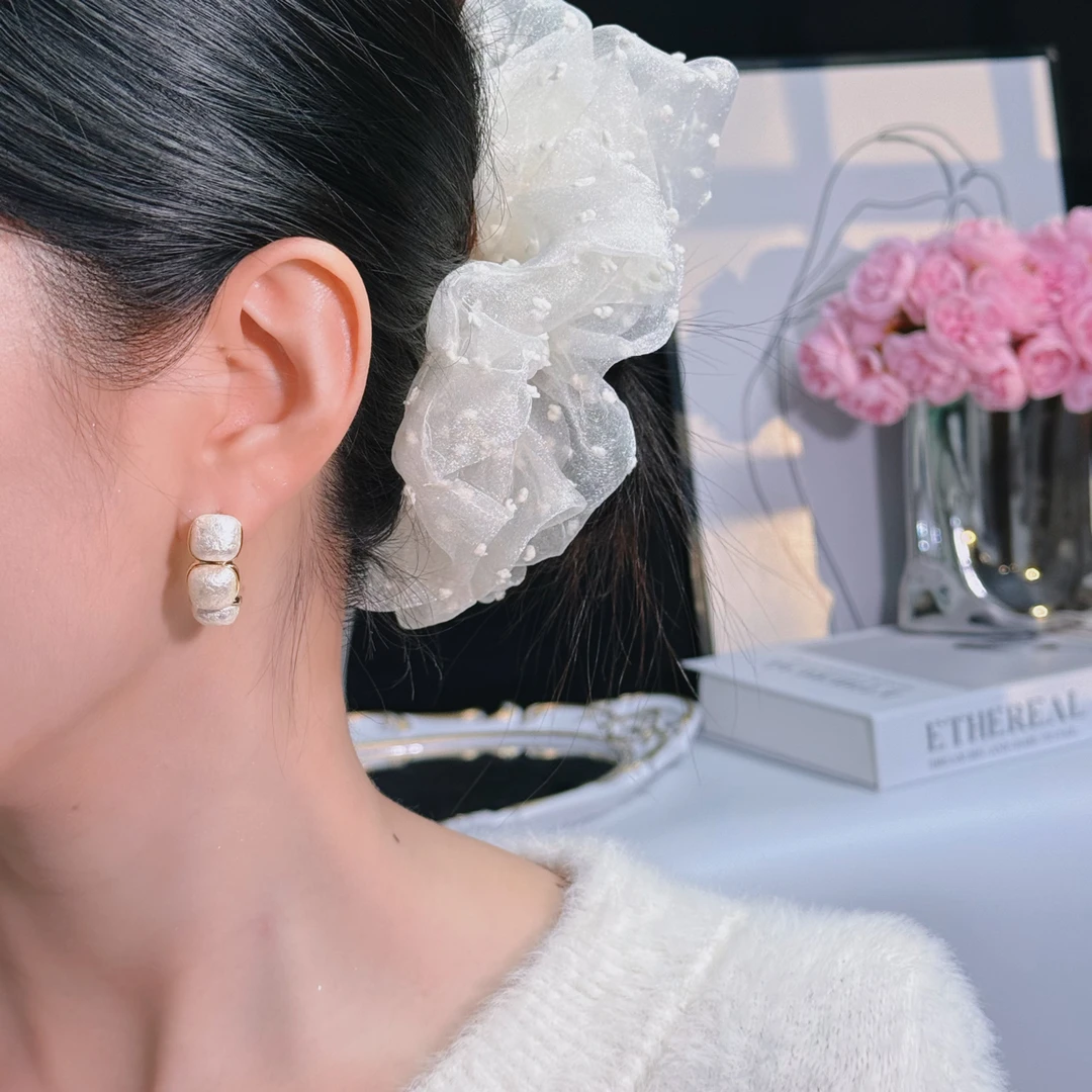 合金树脂耳饰 【071】 复古风耳圈气质百搭耳环