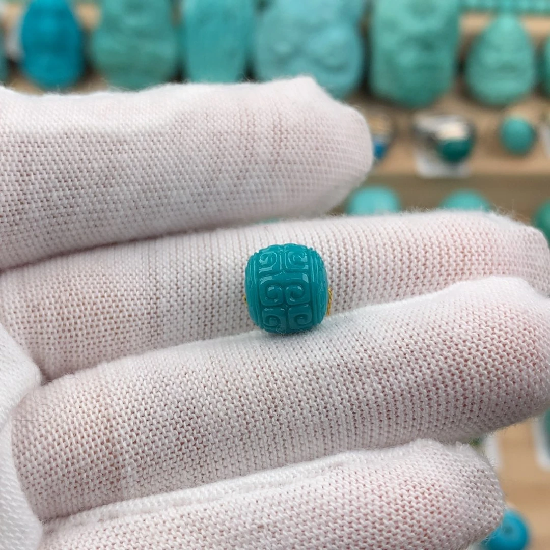 绿松石回纹老型9.5x9.1mm未镶嵌