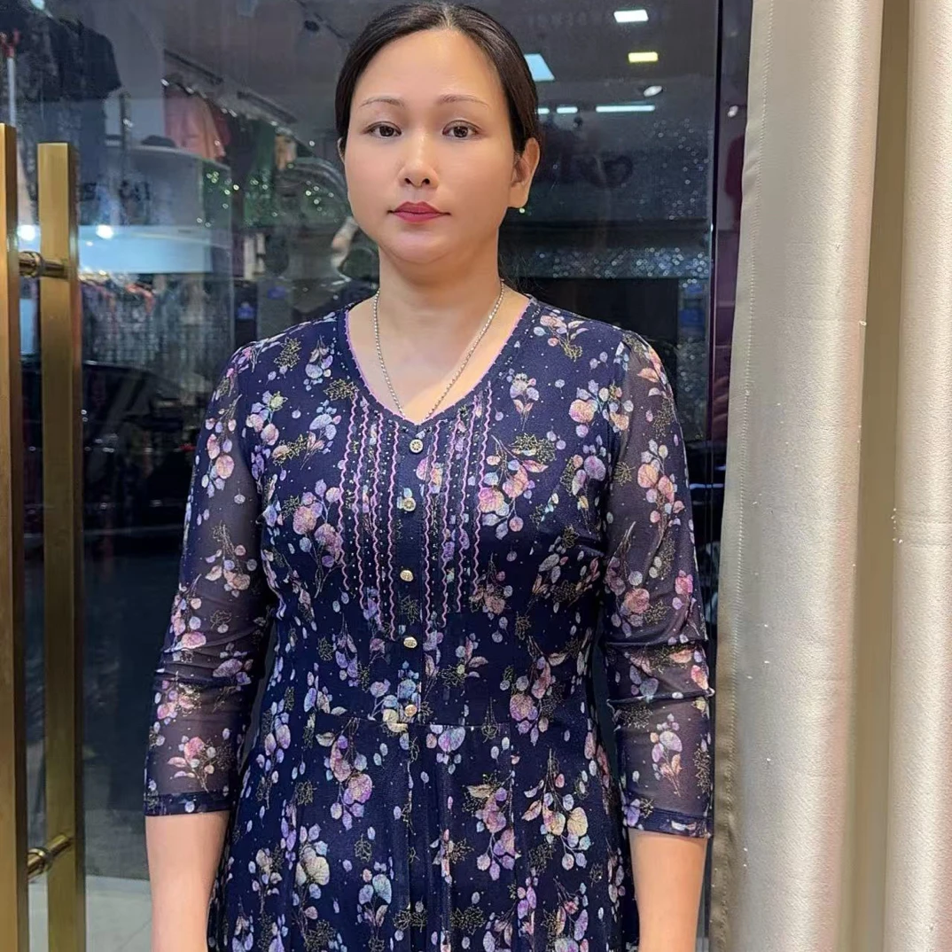 秋季新款台湾纱连衣裙修身显瘦优雅气质