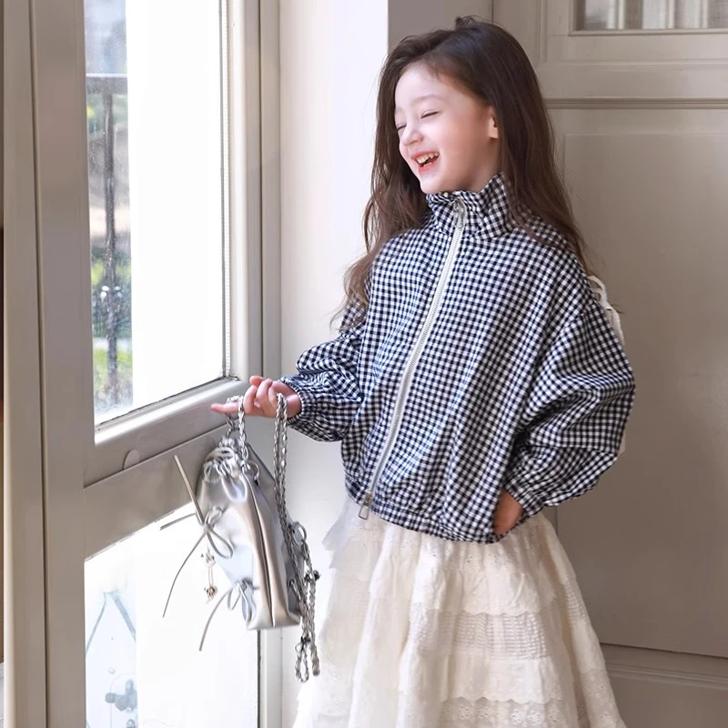 爱上靓妞女童秋装2024新款蝴蝶结女童外套百搭儿童风衣小宝宝上衣