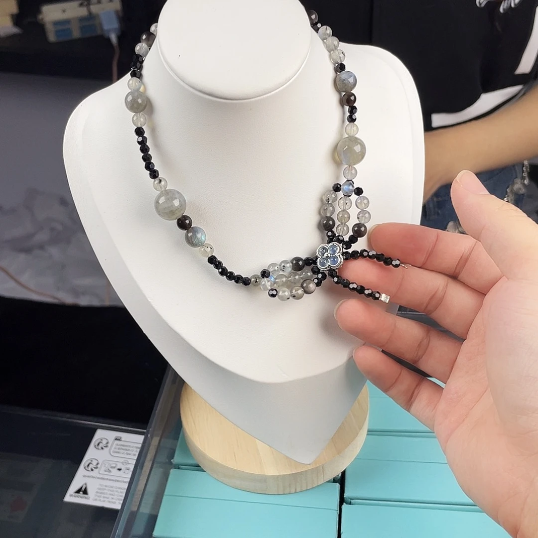水晶银S925镀金镶嵌手串