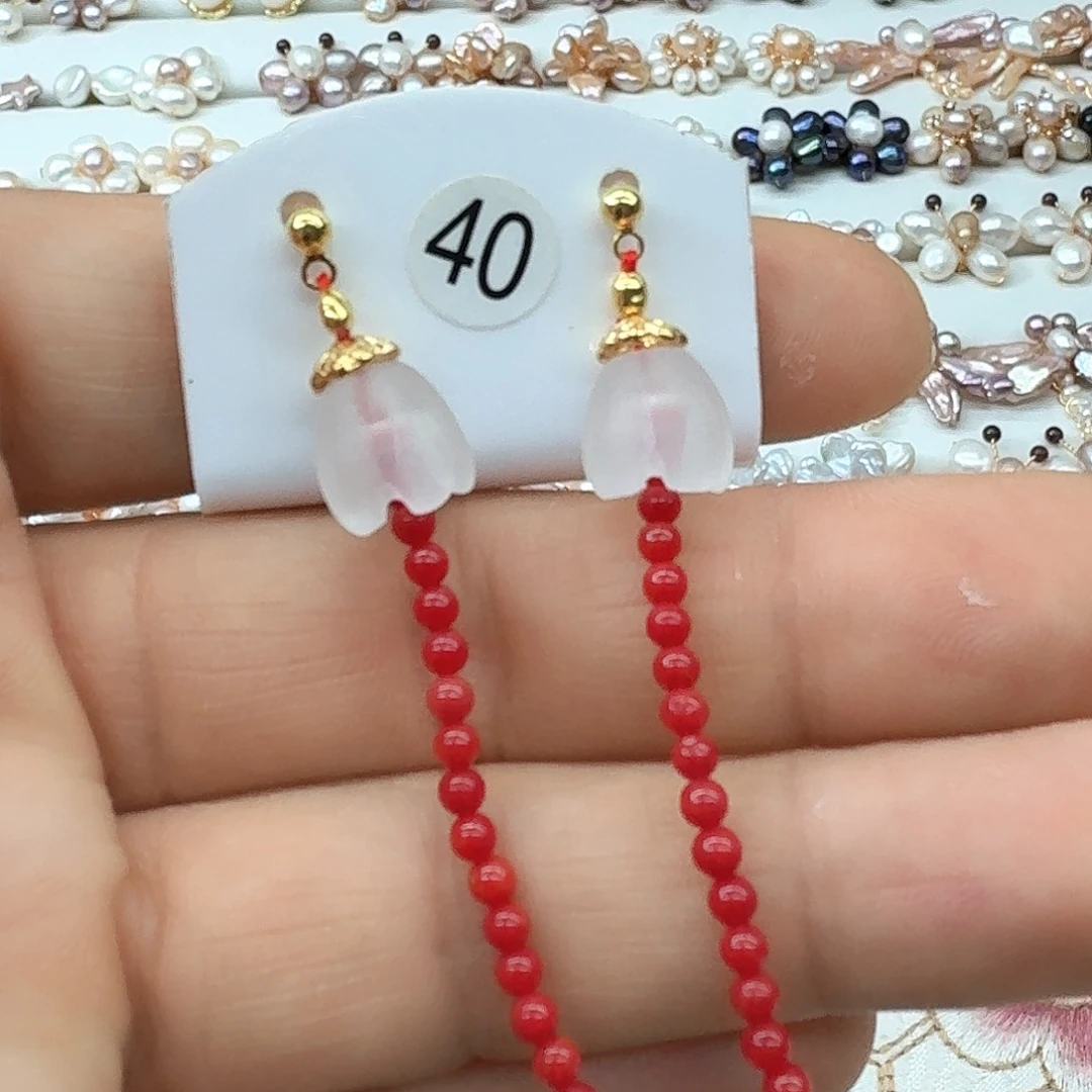 银S925镶嵌淡水珍珠耳饰