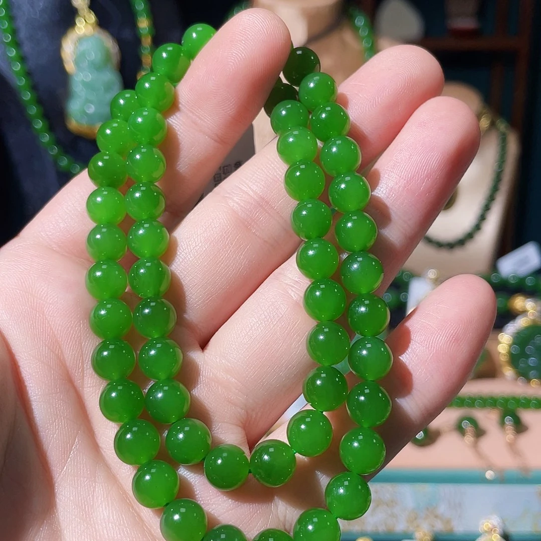 和田玉（碧玉）18K金镶嵌项链唐****店