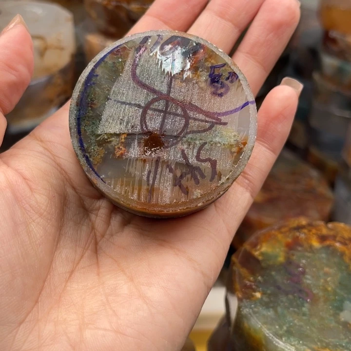 定制玛瑙￡****￡水草玛瑙圆牌