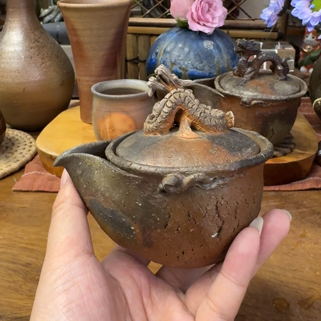 铃木黄弌备前烧典藏小白龙宝瓶福利一口价