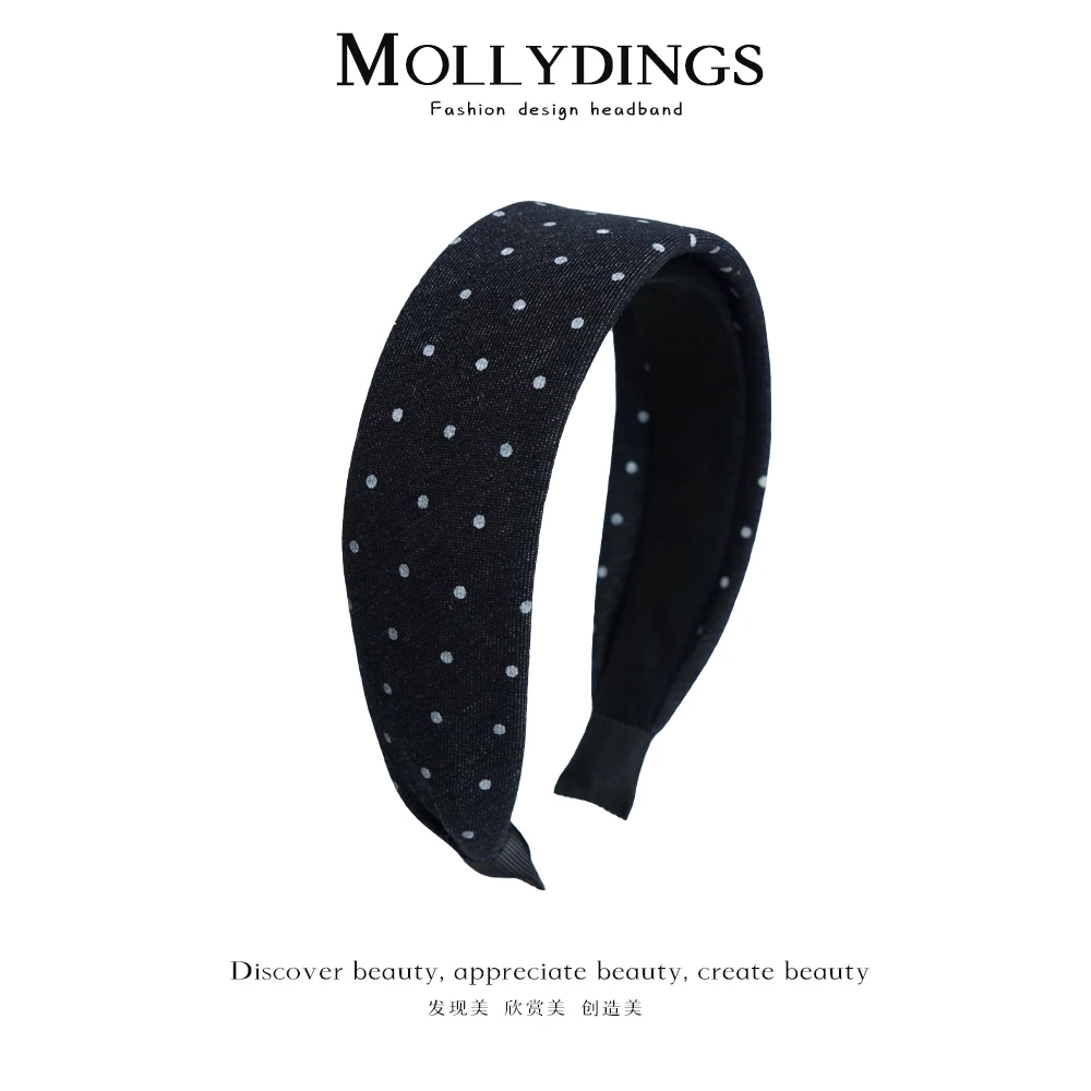 减龄波点~韩系发箍女休闲风气质简约宽边头箍秋冬百搭发卡发饰