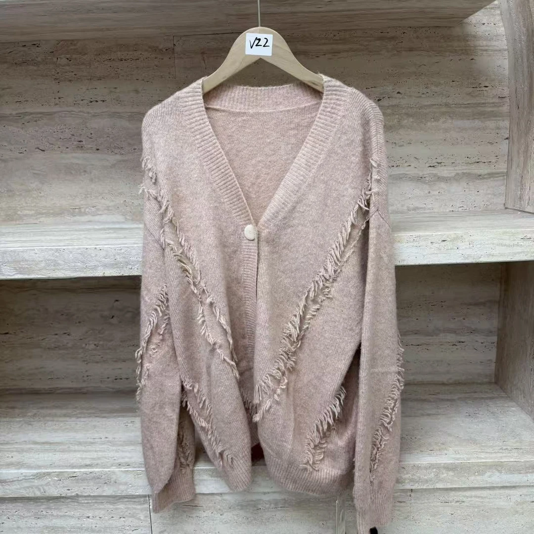 V22潮流常规毛衣休闲风针织衫百搭轻职风毛针织衫开衫款