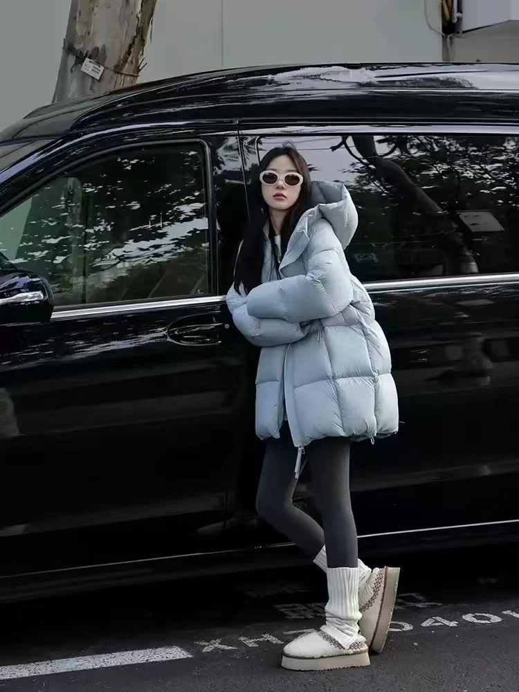 2024新款爆款云感泡芙系列90白鸭绒中长款加厚保暖羽绒服