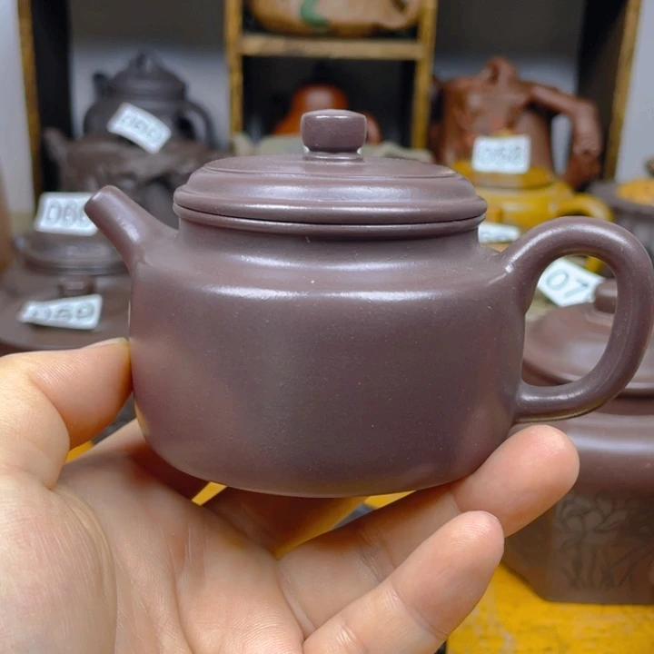 茶壶紫砂紫砂壶紫泥德钟130cc口沿内微磕碰