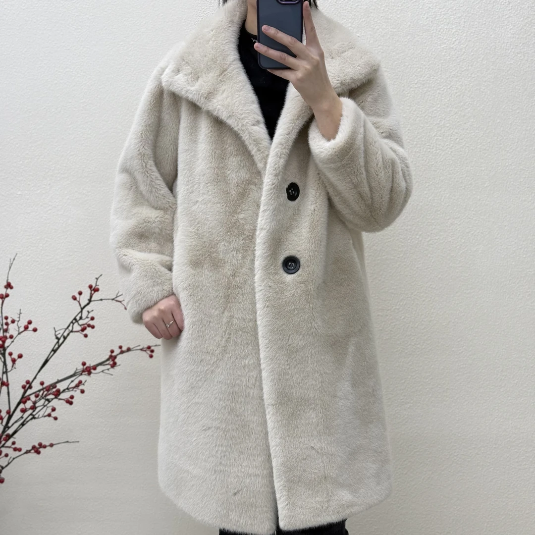 【直播福利】冬款女士环保毛毛衣外套时尚休闲皮毛一体百搭宽松保暖