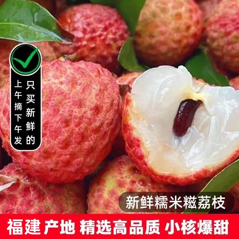 【京东冷链】A福建井冈红糯米糍荔枝肉厚核小新鲜应季水果批发1-5斤