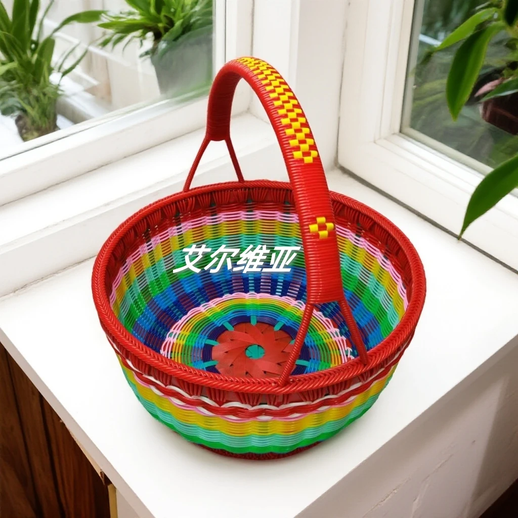 购物篮花篮藤编织筐野餐篮买菜手提篮洗澡篮超市浴室