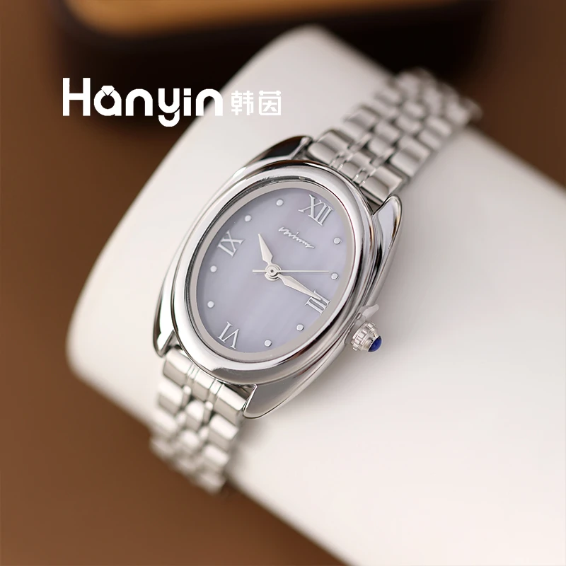 手表气质轻奢百搭女士防水腕表精致女款小众学生ins小巧椭圆形