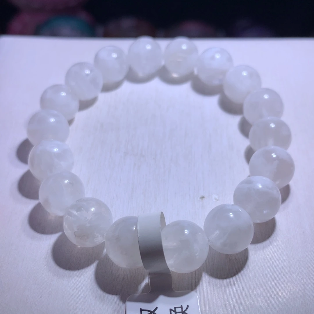 银S925镶嵌水晶手串雪花幽灵11.5m