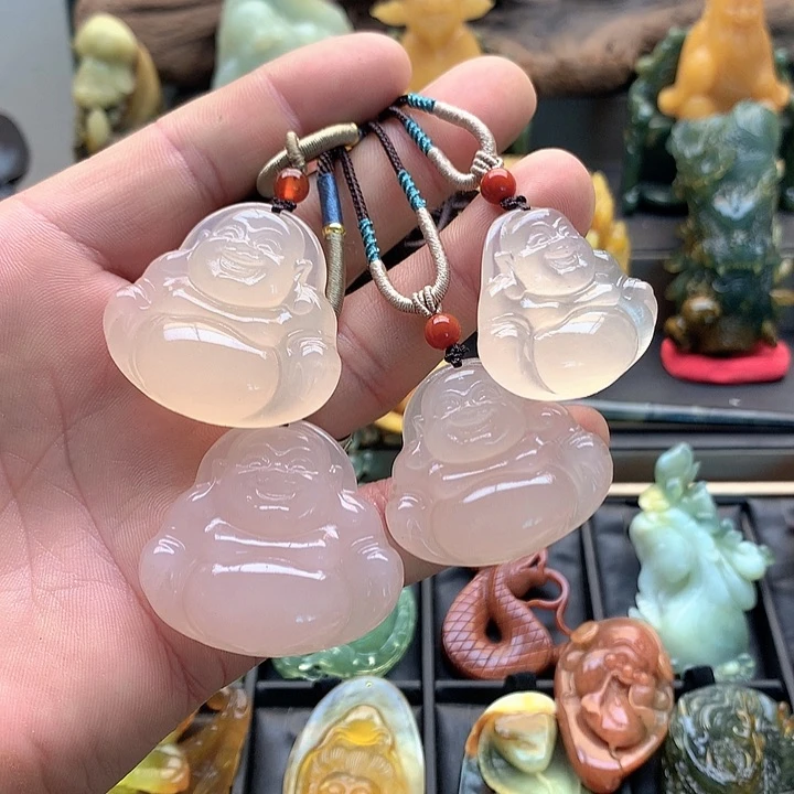 蛇纹石玉佛公【随机发一个】未镶嵌