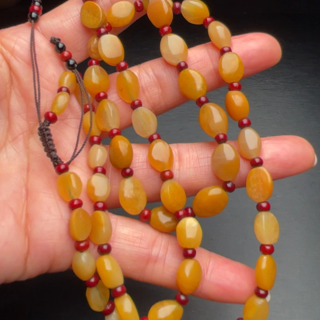 金***花田黄石田黄石手把件项链