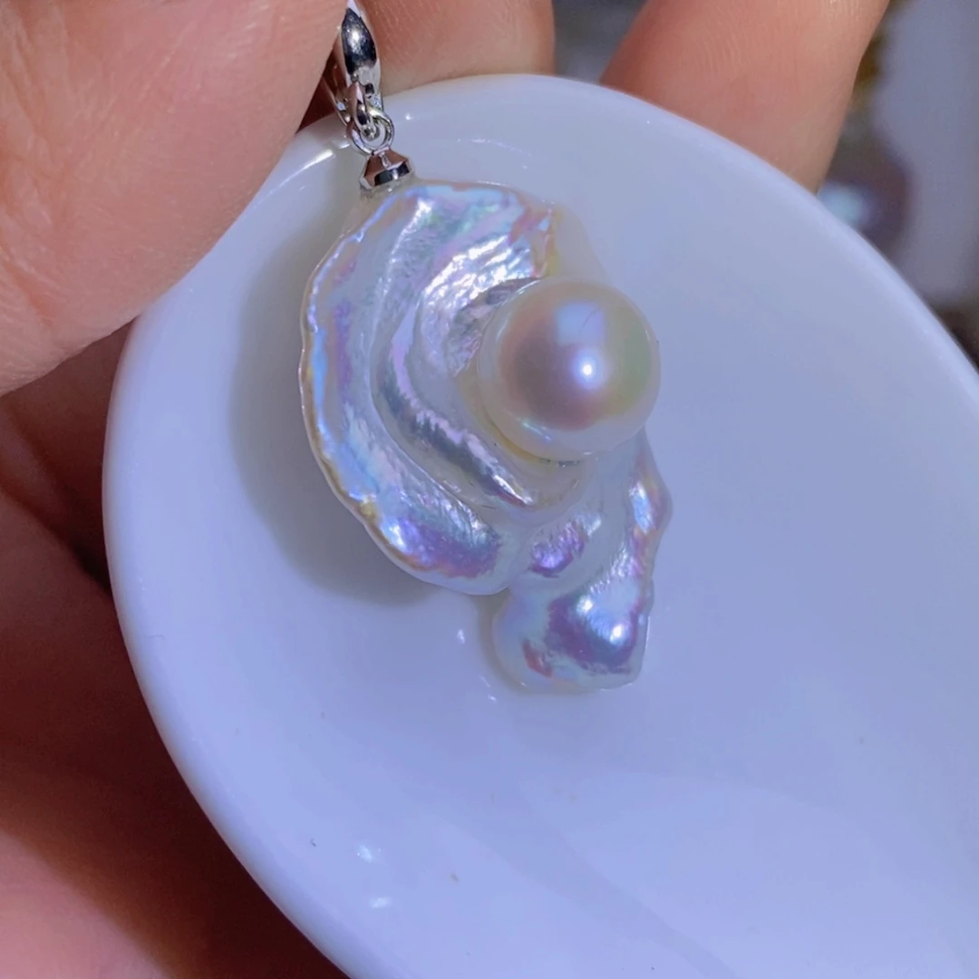 淡水珍珠银S925镶嵌淡水珍珠