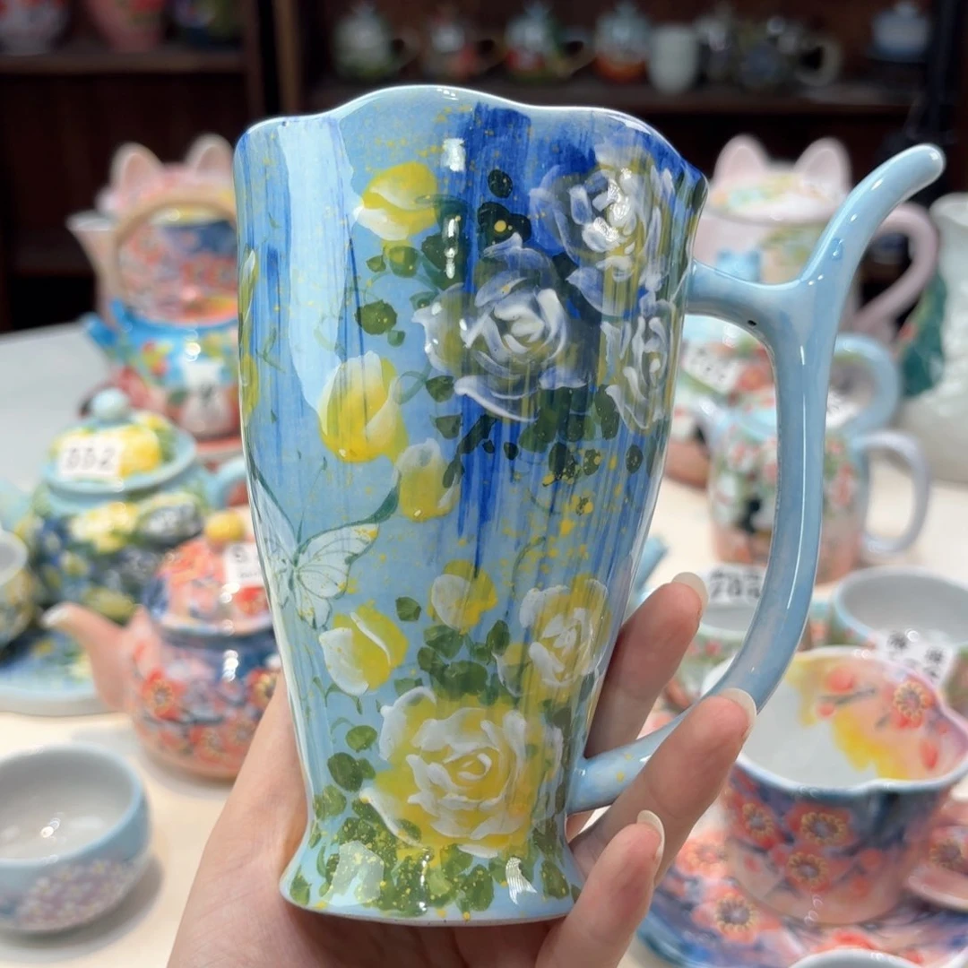 景德镇手绘高温釉下彩陶瓷茶具