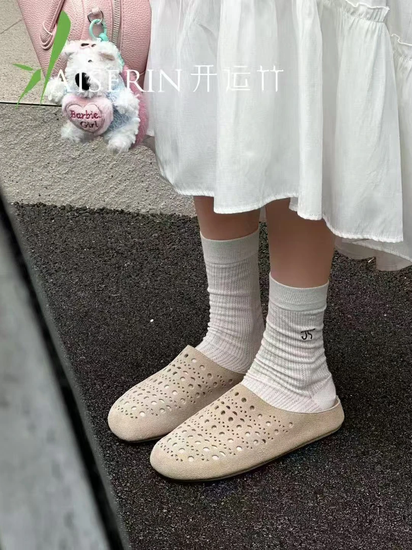 322-62246开家牛皮洞洞勃肯半拖