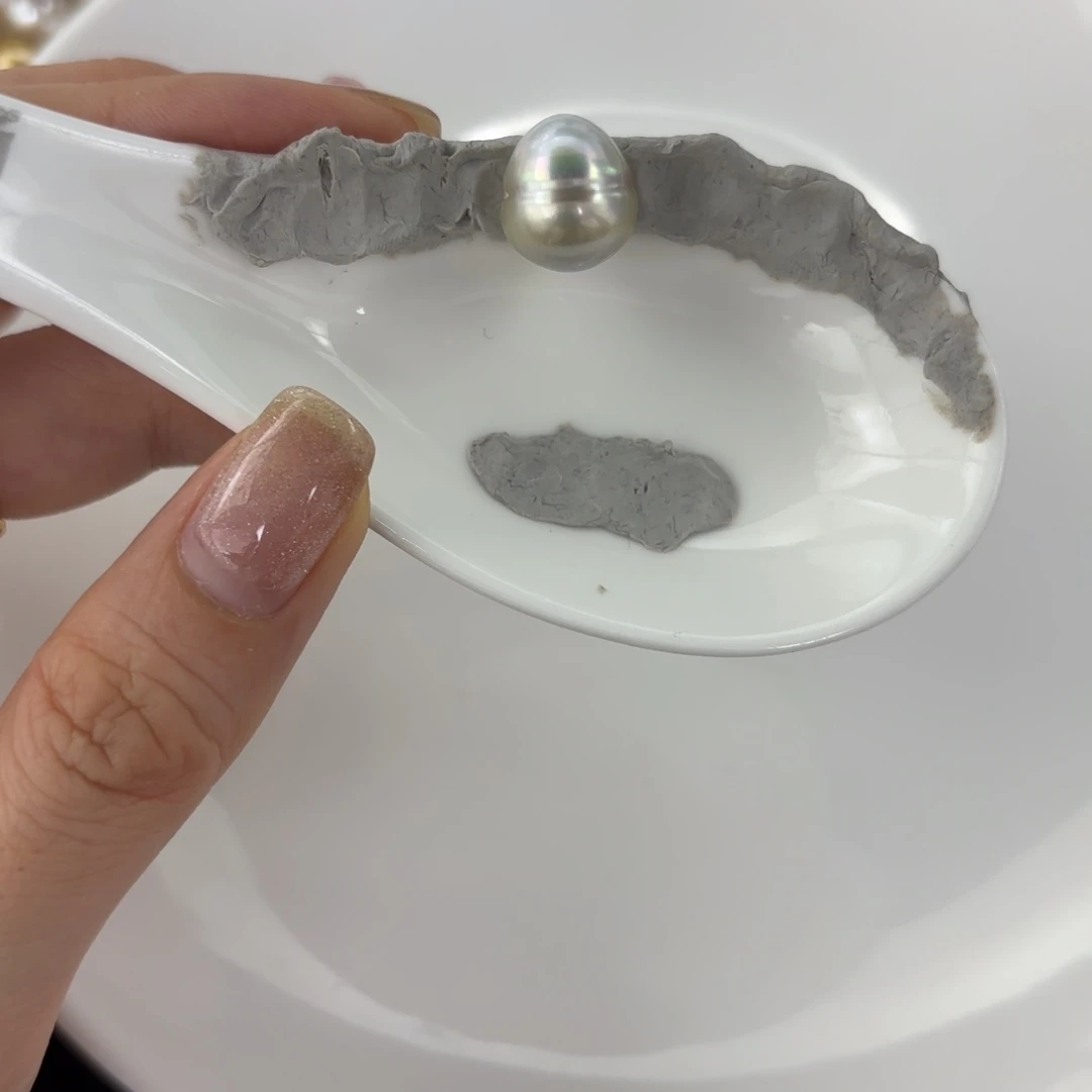 定制海水珍珠裸珠未镶嵌11-12mm铂金灰巴洛克