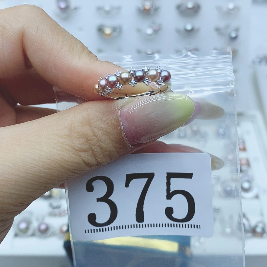 大***门戒指银S925镶嵌淡水珍珠375拍2发1