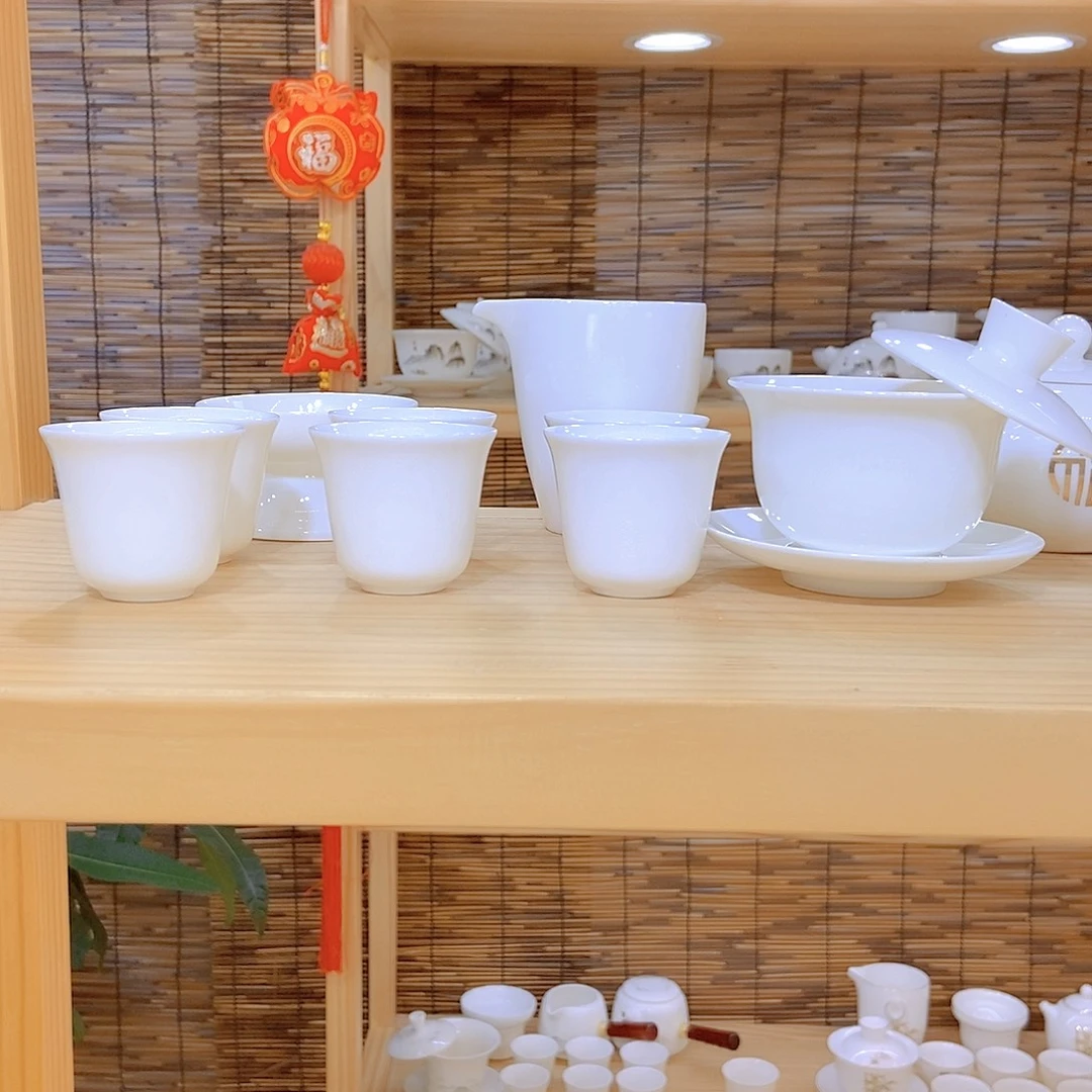 羊脂玉瓷茶具套装