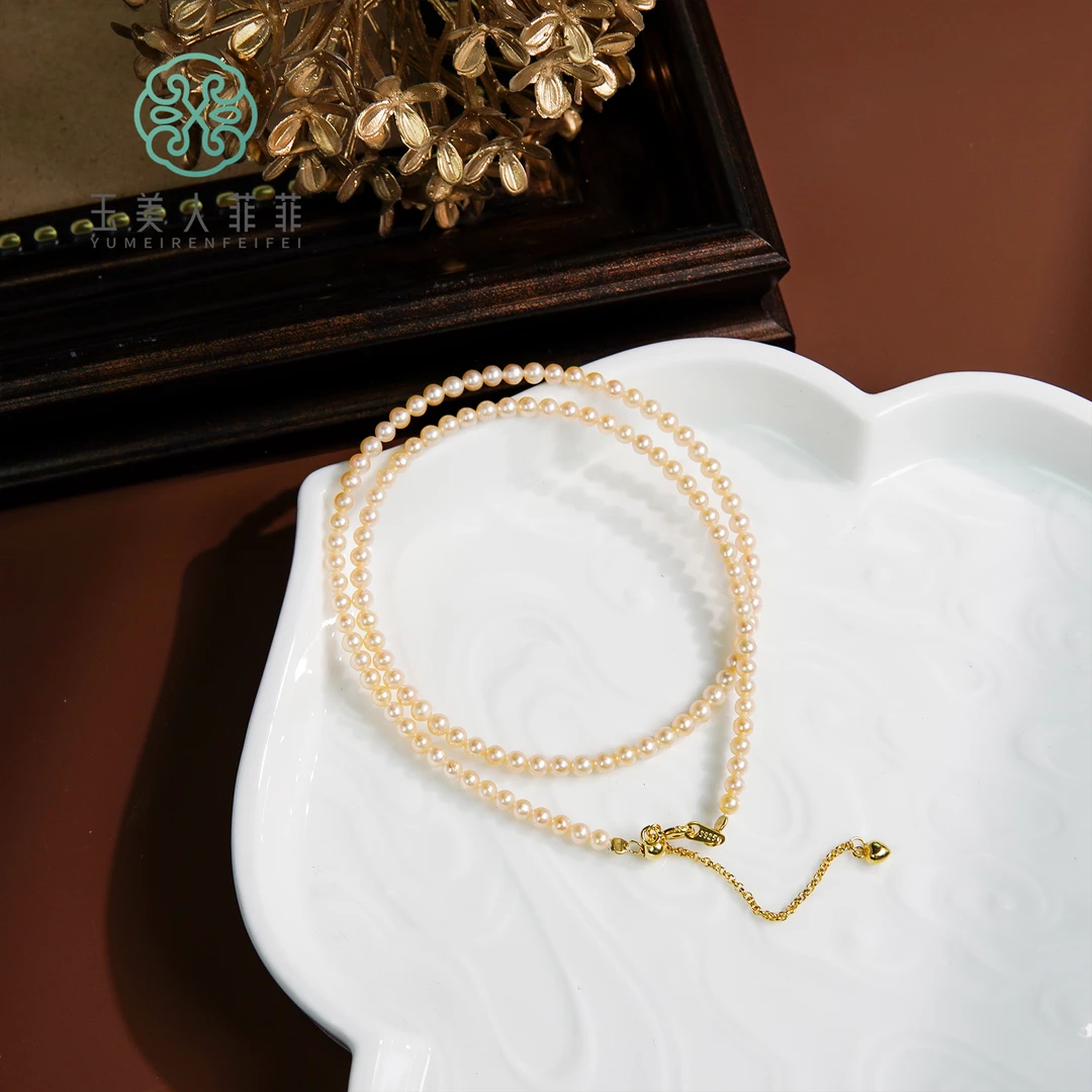 玉美人菲菲#S925珍珠项链约3mm+