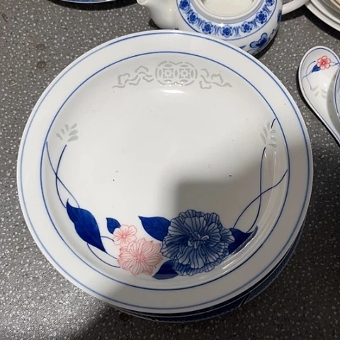 陶瓷8寸手绘深盘一个