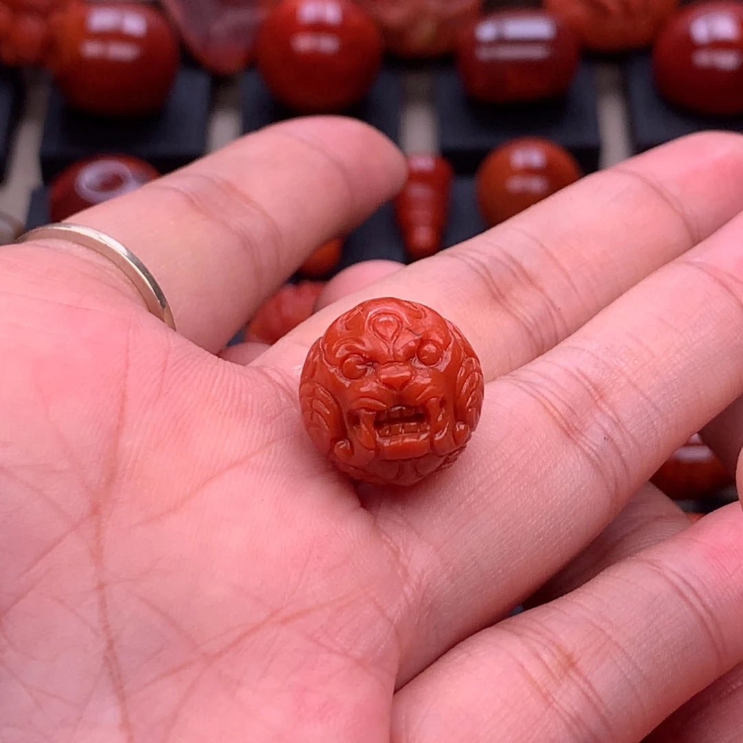 南红玛瑙未镶嵌保山精工吞金兽16mm