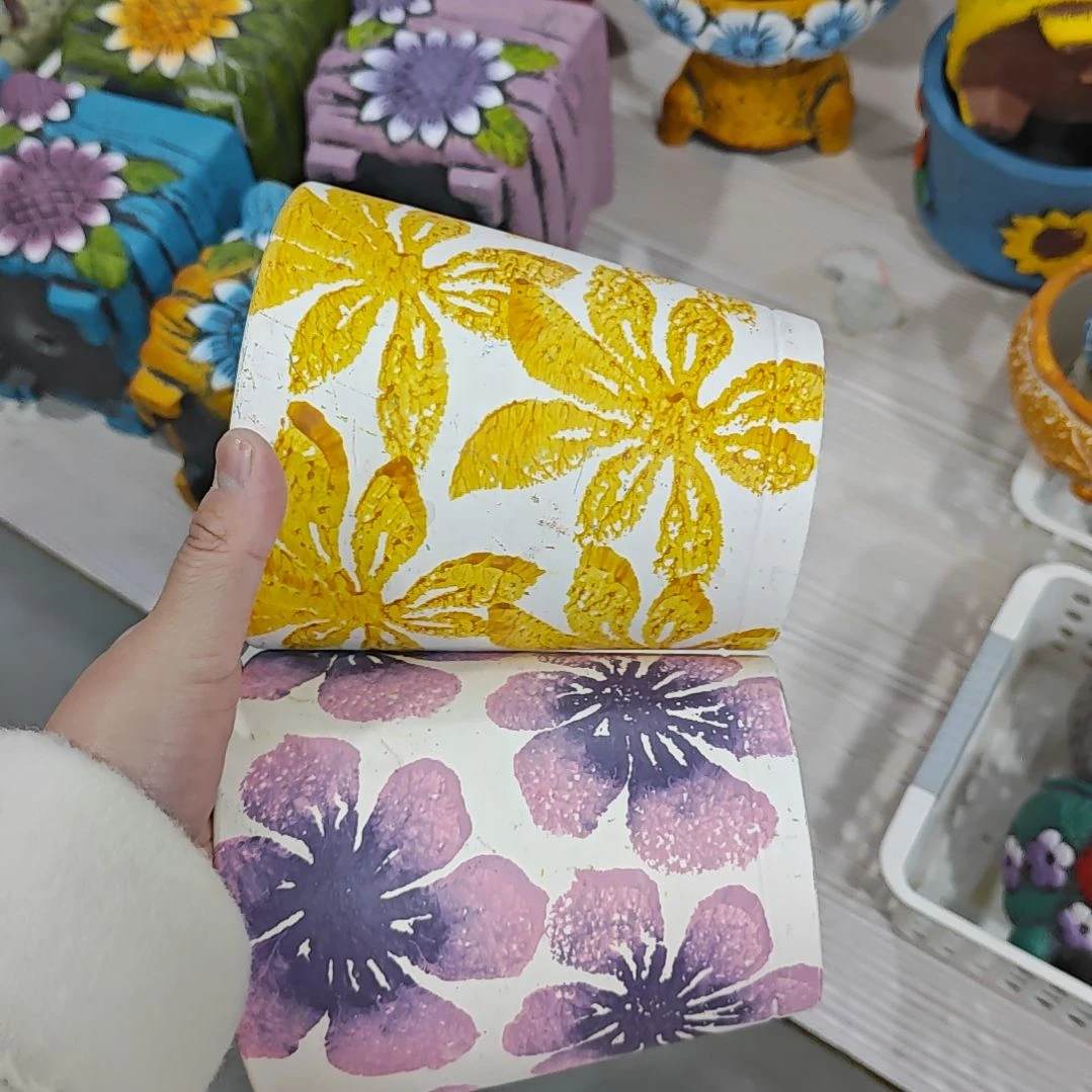 红陶吸水透气的白陶花盆凑满12发货