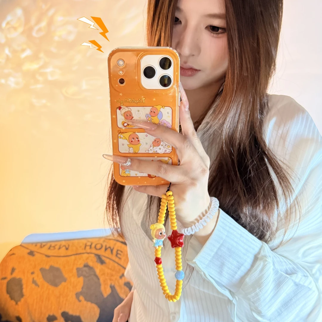 可爱镂空宫格星星人iPhone17Pro手机壳苹果16/15亚克力14挂链13套