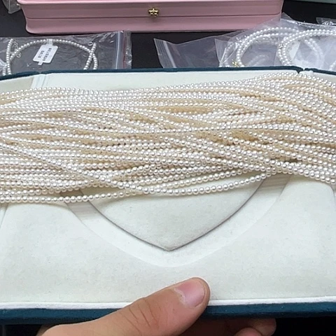 淡水珍珠珍珠项链银S925镶嵌20