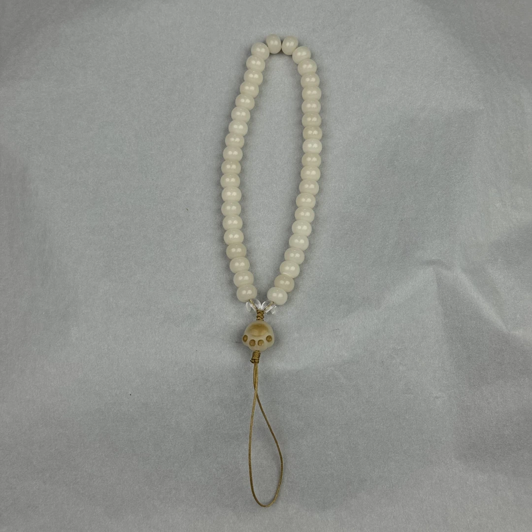 白玉菩提算盘珠0.6*0.8手挂 K125 (无礼盒)