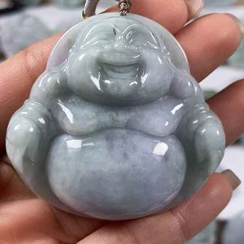 翡翠颈饰未镶嵌大佛有工具痕福利