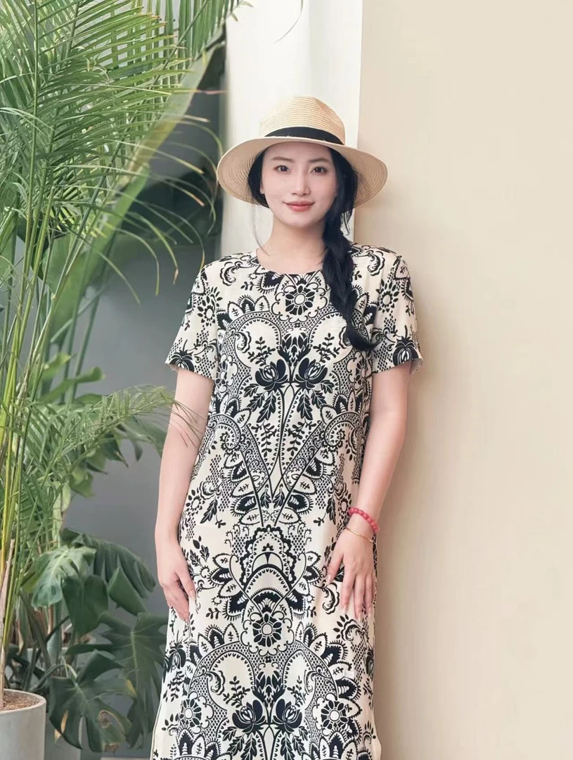 未使用 MaxMara  法式优雅桑蚕丝印花连衣裙 VELA