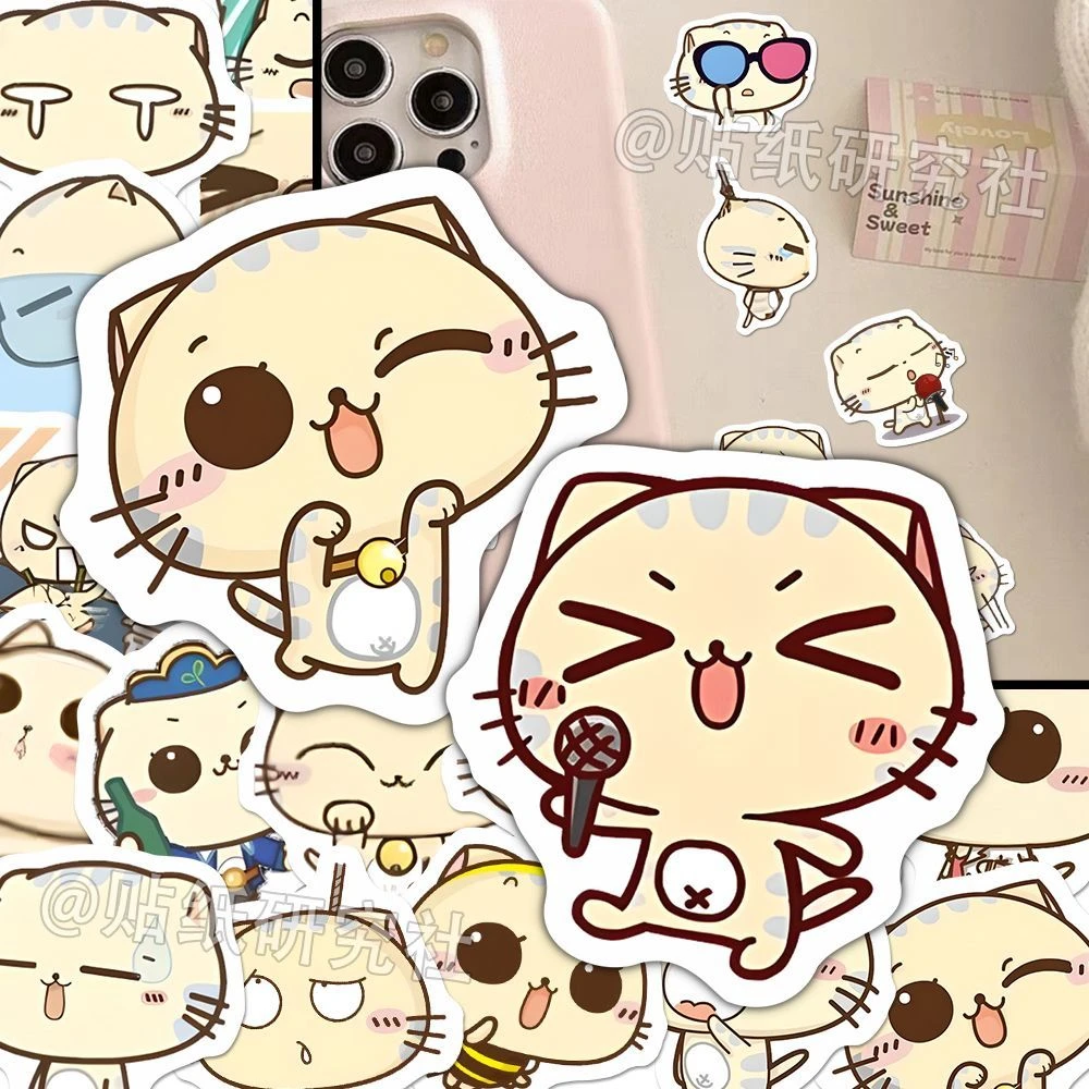 108张Q版可爱cc猫贴纸超可爱的表情包卡通高颜值装饰手账手机贴画