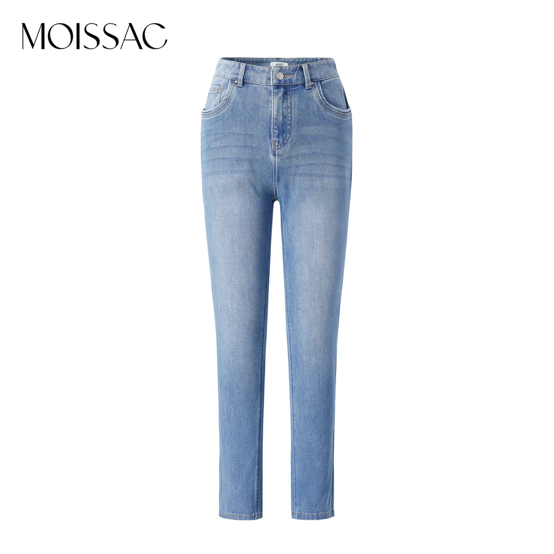 【粉丝专享】MOISSAC/摩萨克新品休闲基础款百搭修身牛仔小脚裤0140