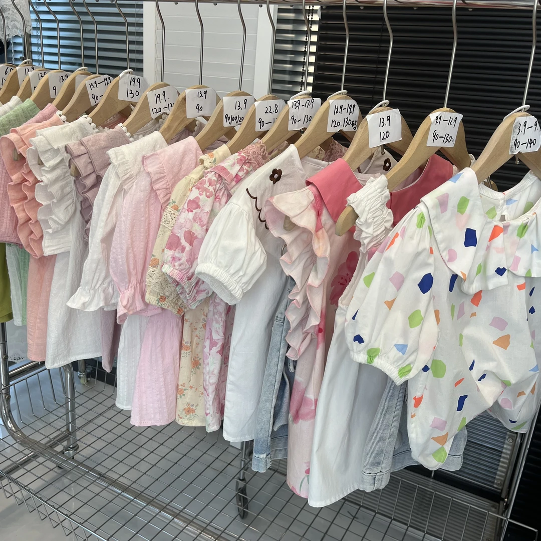 【集合】儿童夏季娃娃领短袖裙子上衣女童甜美夏款宝宝洋气童装