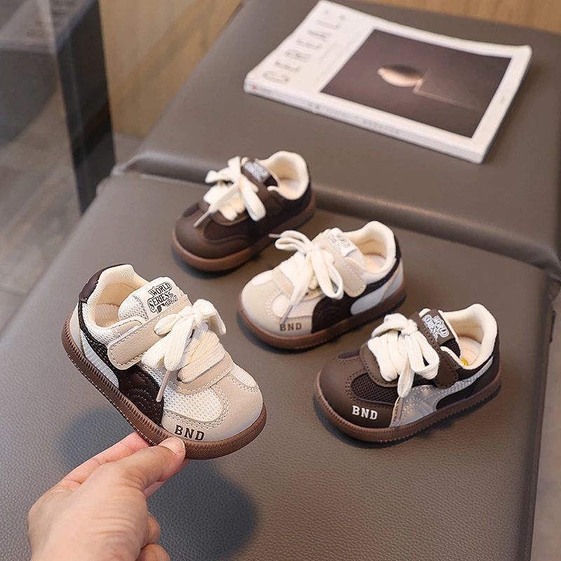 德训鞋透网复古2025春夏新款男童鞋网面透气运动鞋防滑男童阿甘鞋