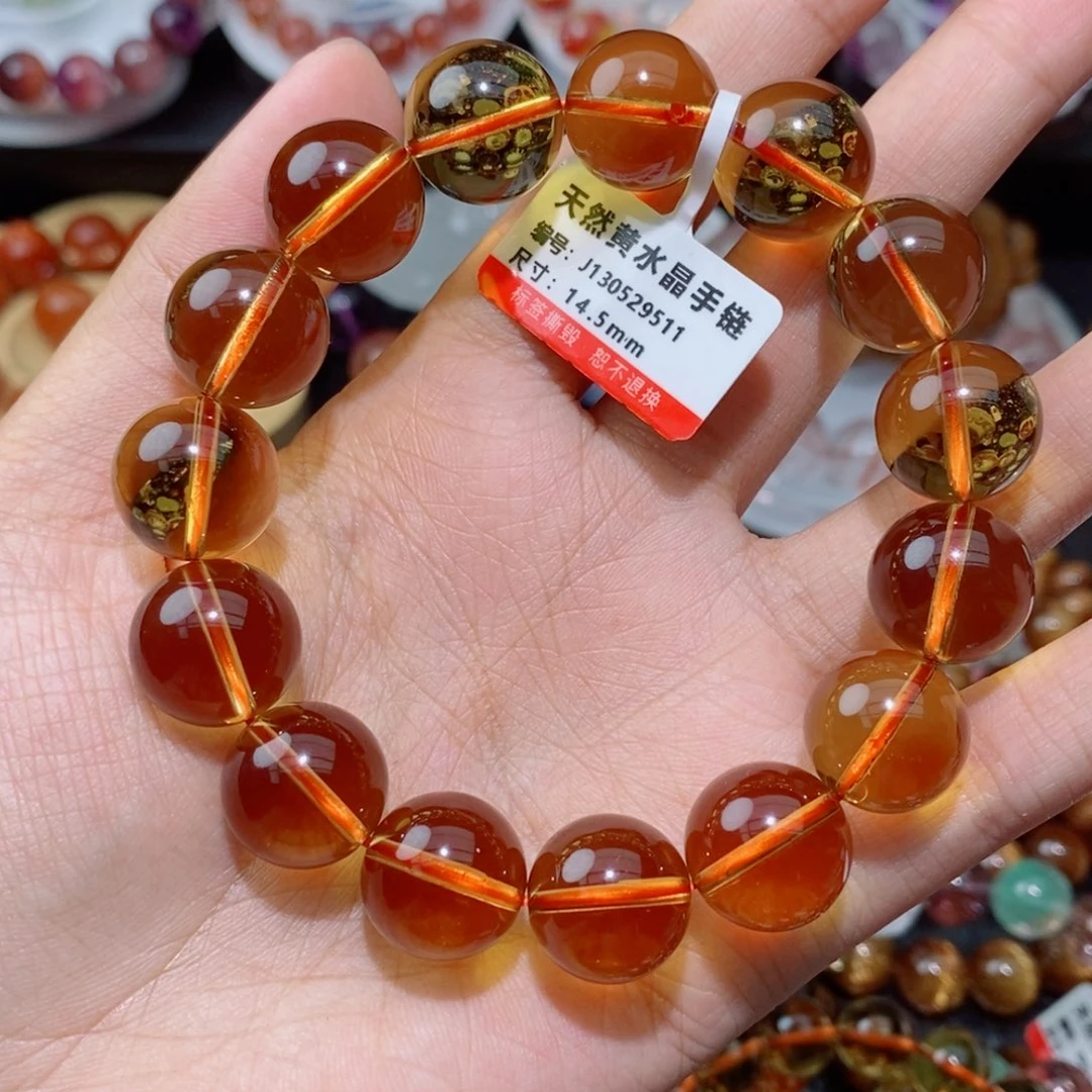 水晶手链未镶嵌黄水晶手链