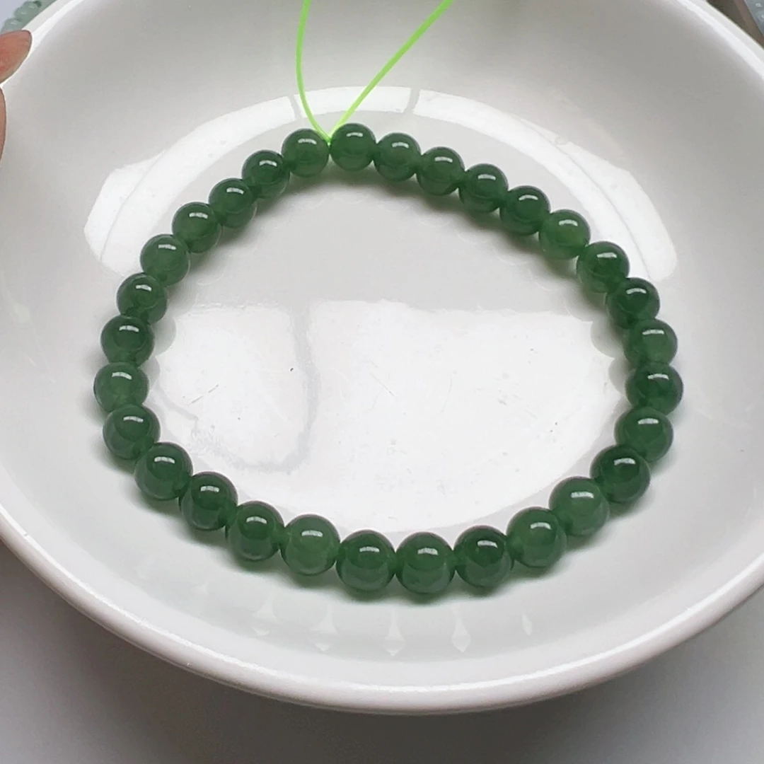 翡翠散珠仙*球纯天然缅甸翡翠A货卡6，22颗分3单