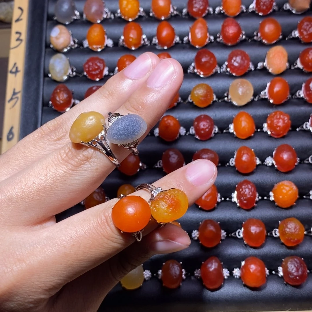 烈***6玛瑙/玉髓合金戒指