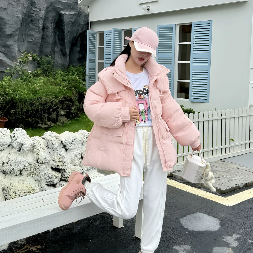 欧洲站短款连帽羽绒服时尚百搭保暖冬季8825